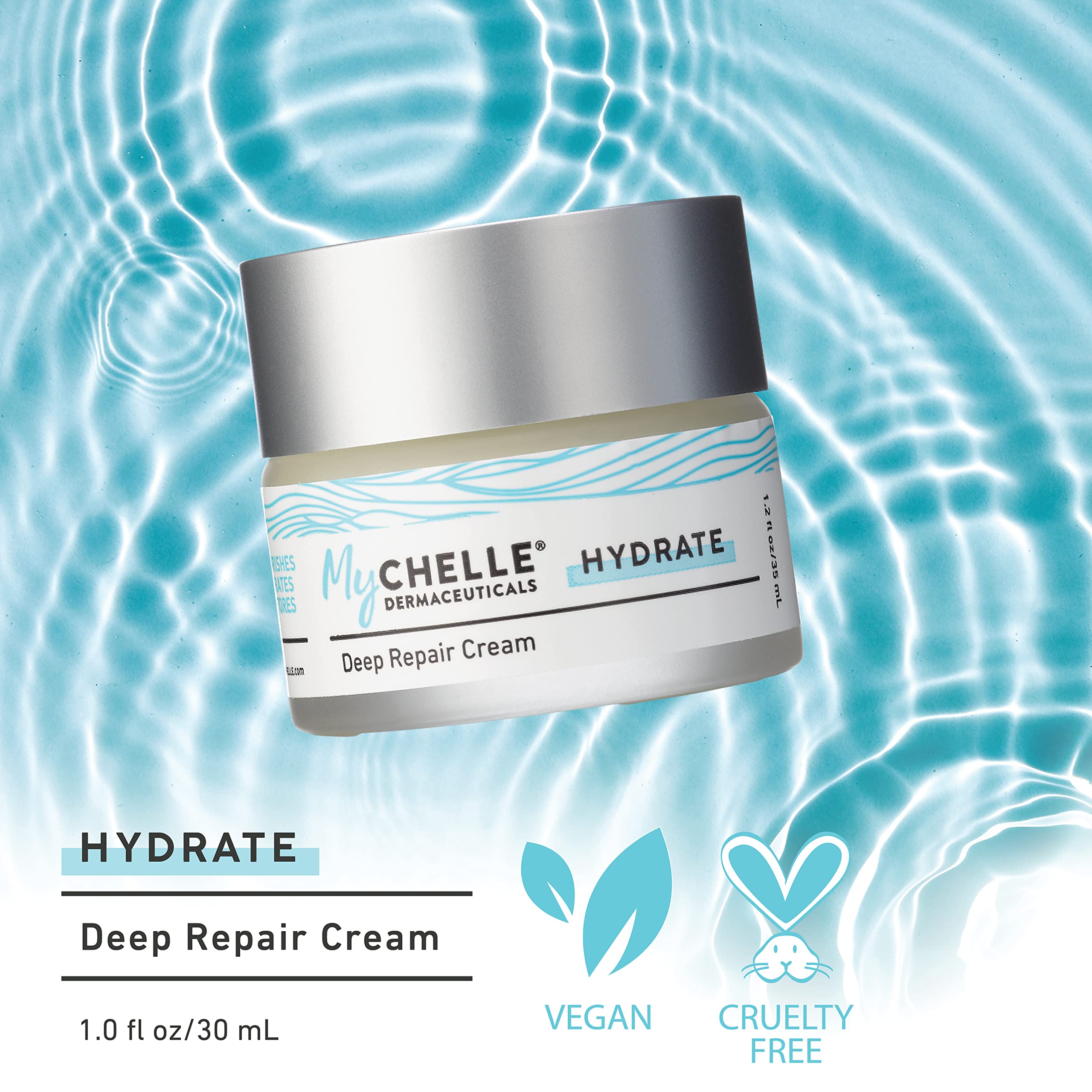 MyChelle Dermaceuticals Deep Repair Cream- Rich Facial Moisturizer to Boost Skin Renewal and Reduce Aging Signs, Enriched with Antioxidants and Kombucha Tea for Hydration, 1.2 fl oz